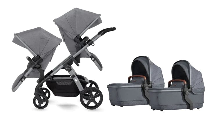 Silver Cross Wave 2022 Twin Stroller - Lightweight Luxury Baby Stroller for Twins with Adjustable Seats | Perfect for City Walks, Shopping & Family Outings