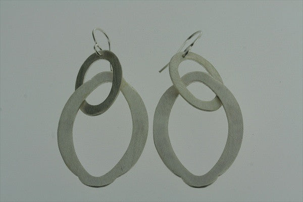 Matte Link 2 Drop Earrings - Minimalist Dainty Gold Jewelry for Women - Perfect for Everyday Wear, Office & Date Night