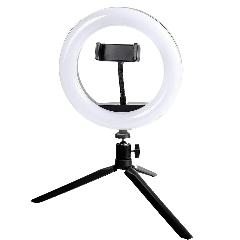 Vivitar 8 Inch LED Ring Light with Tripod Stand & Phone Holder - USB Powered Video Lighting for Streaming, Vlogging, Makeup Photography - Perfect for YouTube, TikTok Live, Zoom Meetings & Home Studio Setup (White)