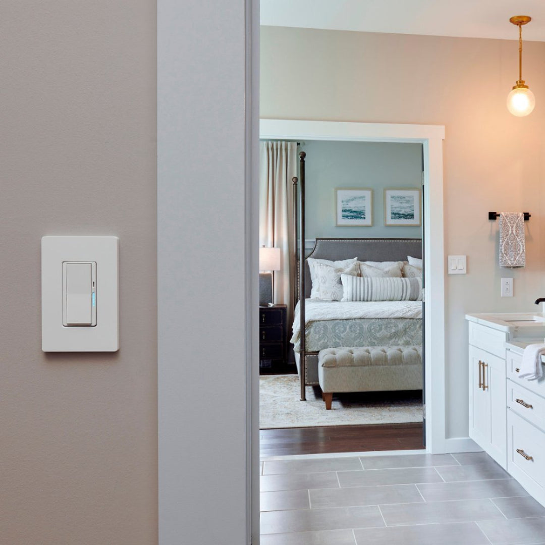 Lutron Diva Smart Dimmer Switch Starter Kit for Caséta Smart Lighting System | WiFi & App Control | DVRF-BDG-1DP | White | Perfect for Home Automation & Smart Lighting Control