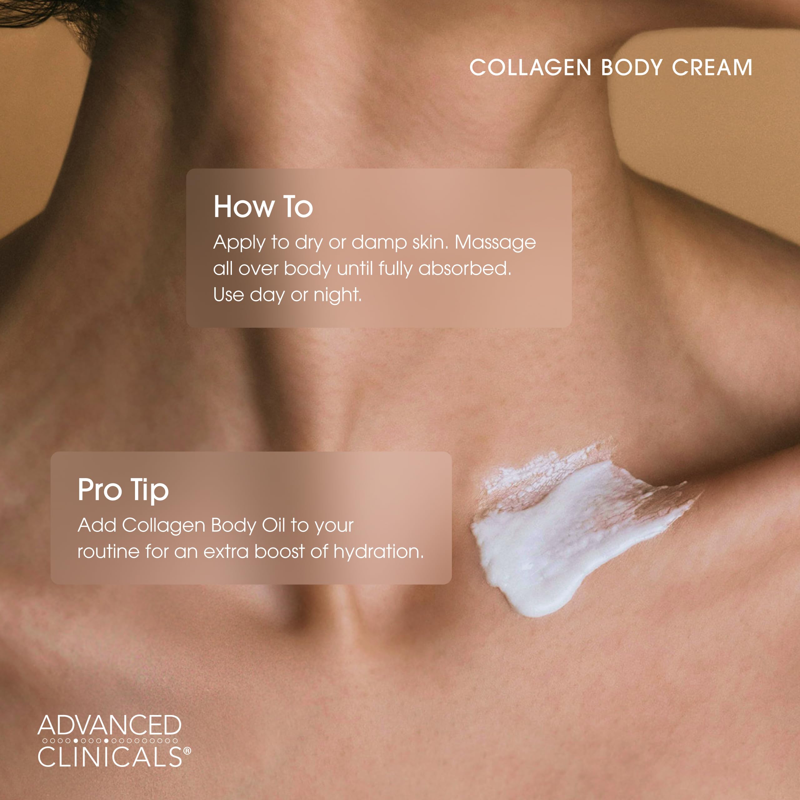 Advanced Clinicals Collagen Body Butter Moisturizer & Face Cream for Dry Skin - Skin Tightening & Firming Lotion with Collagen | Hydrating Body & Face Care for Women & Men | 16Oz + 2Oz Travel Size | Perfect for Daily Moisturizing, Anti-Aging & Skin Repair