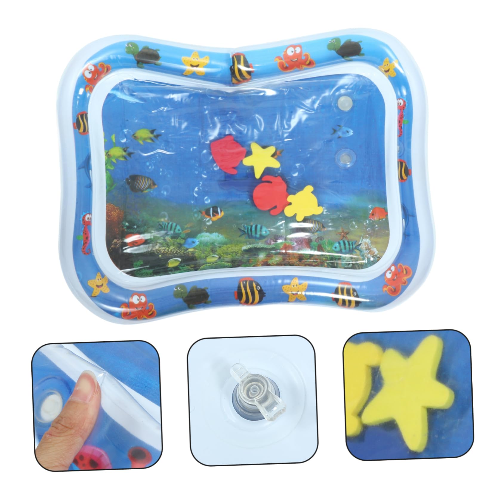 CRILSTYLEO Inflatable Water Play Mat for Babies & Toddlers - Blue Plastic Splash Pad for Outdoor Summer Fun - Perfect for Pool, Beach, and Backyard Water Activities