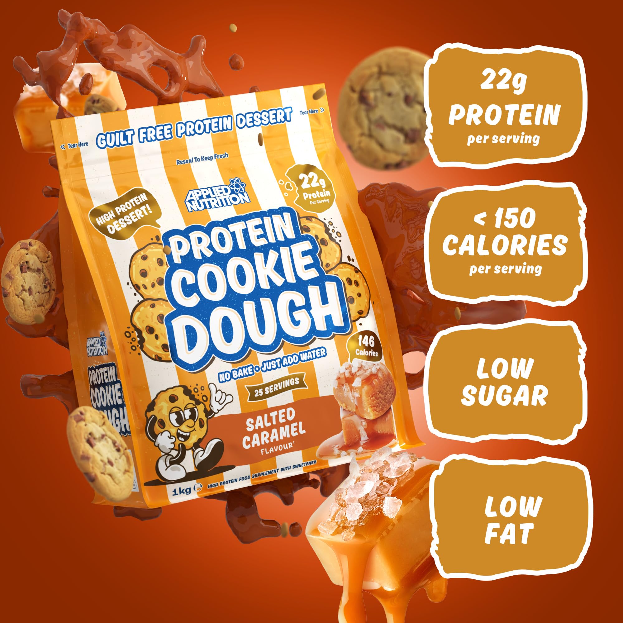 Applied Nutrition Protein Cookie Dough 1kg - High Protein Snack for Fitness & Weight Loss | Perfect for Post-Workout Recovery & Healthy Dessert