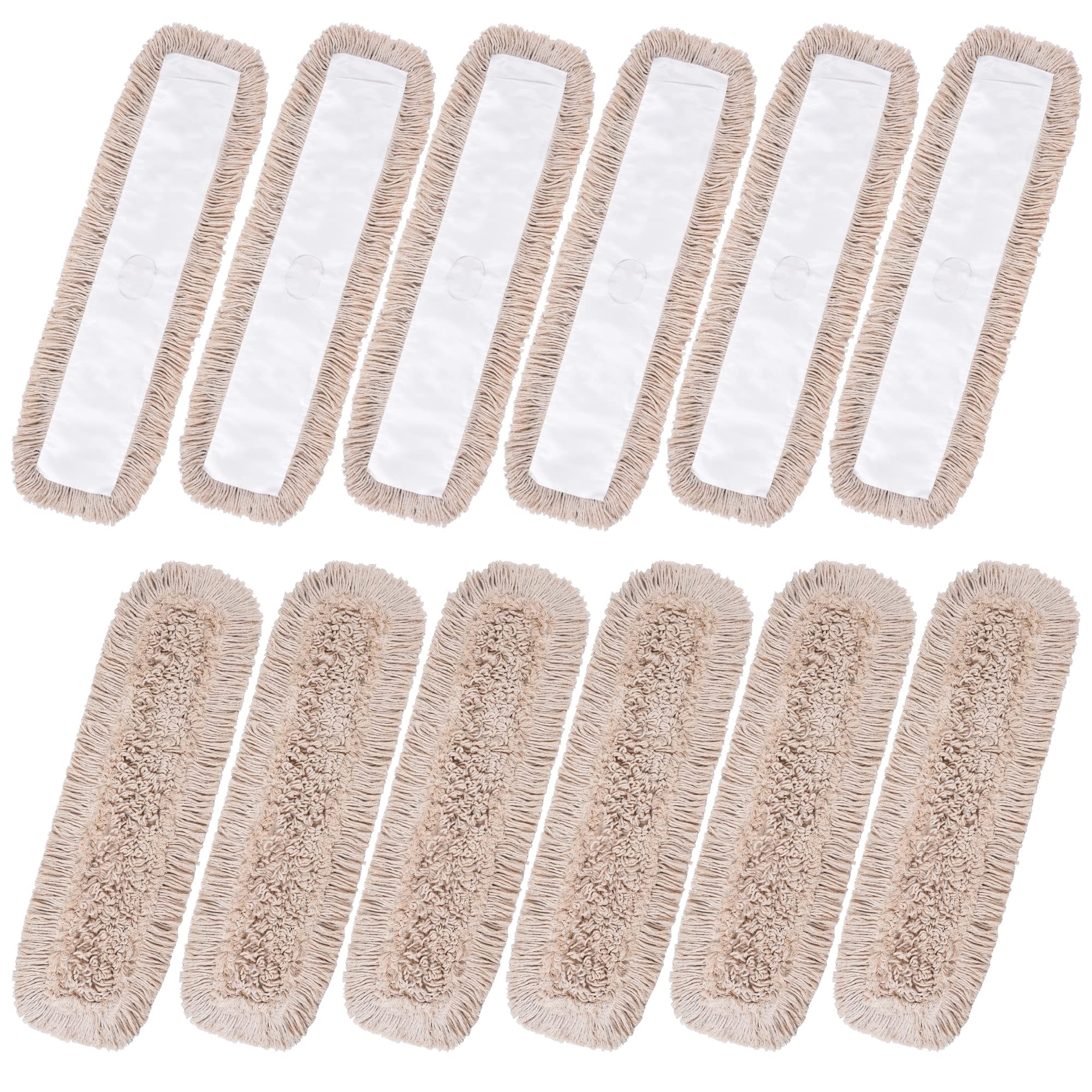 Matthew Cleaning 36'' Cotton Dust Mop Refill - Washable Thick Tufted Replacement Heads (12 Pack) for Hardwood, Laminate & Concrete Floors | Fits All 36'' Dust Mop Frames | Ideal for Home, Office & Commercial Cleaning