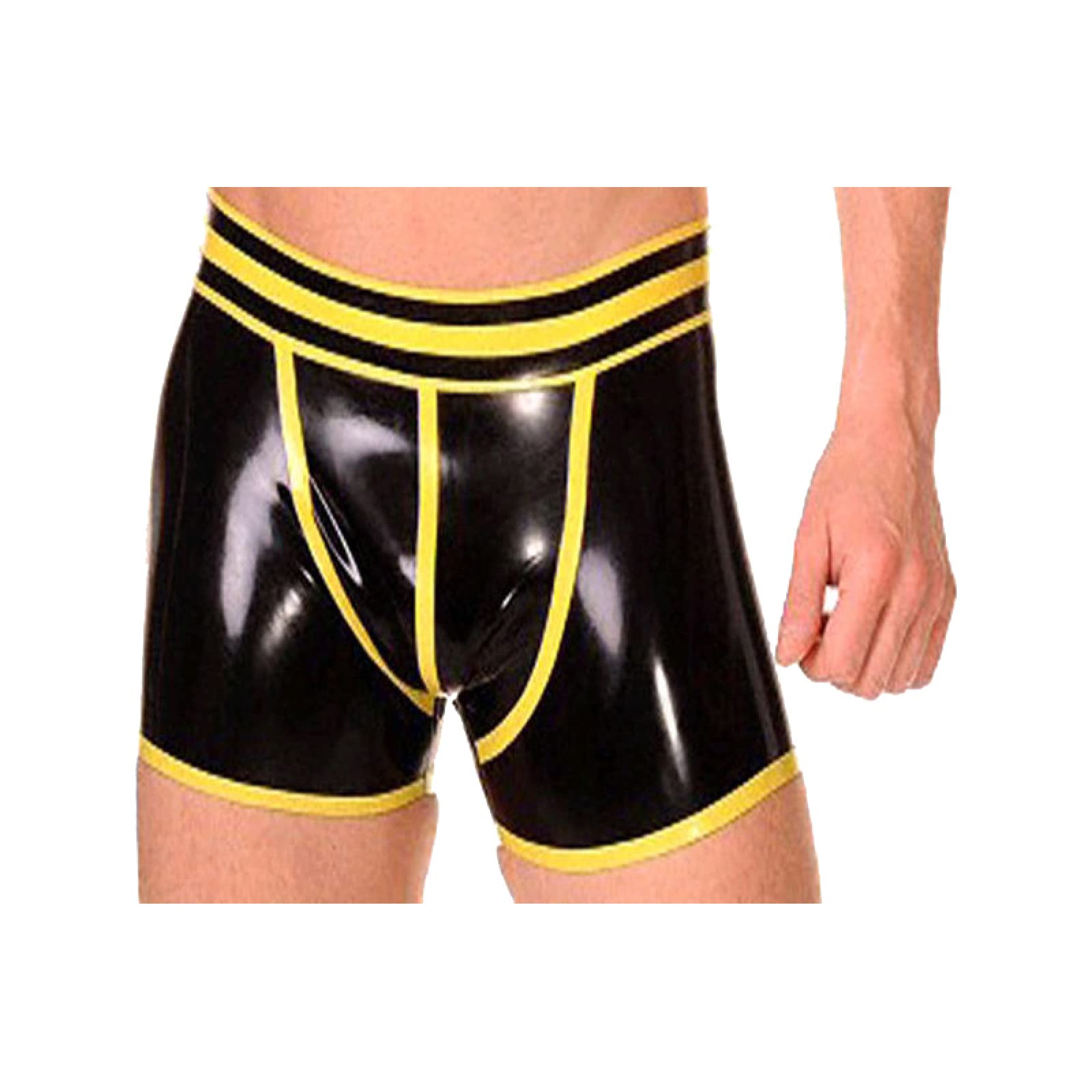 100% Natural Latex Boxer Shorts for Men - Breathable & Comfortable Underwear in Yellow & Black - Size XL - Perfect for Gym, Sleep & Everyday Wear