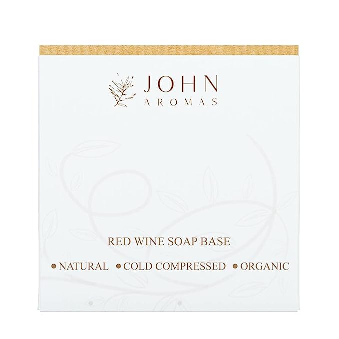JOHN AROMAS Red Wine Soap Base - Natural Moisturizing & Nourishing Bar Soap for All Skin Types | Gently Exfoliates Dead Skin Cells | 500g | Perfect for Daily Skincare & Spa Relaxation at Home