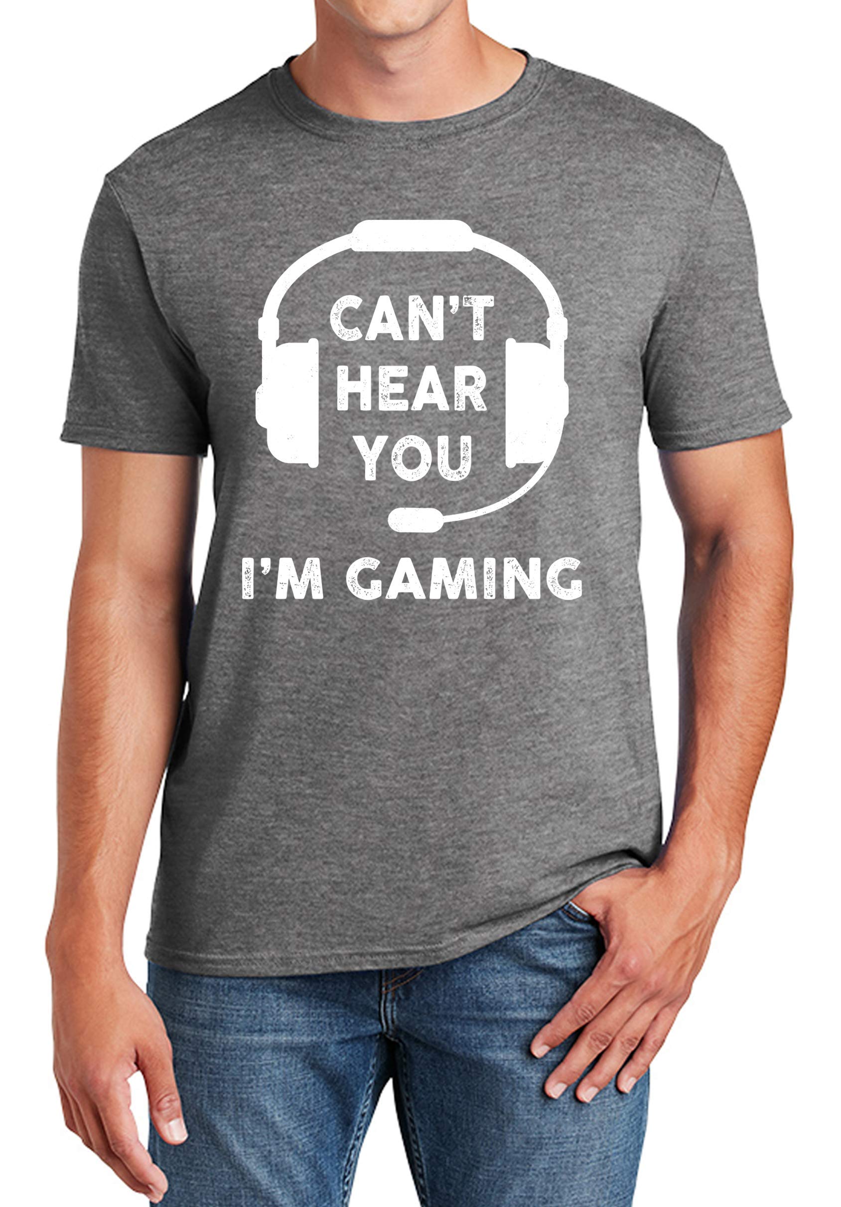 Funny 'Can't Hear You I'm Gaming' T-Shirt for Men - Video Gamer Humor Tee with Headset Design - Perfect Gift for Teenage Boys & Gamers - Great for Gaming Sessions, Parties & Casual Wear