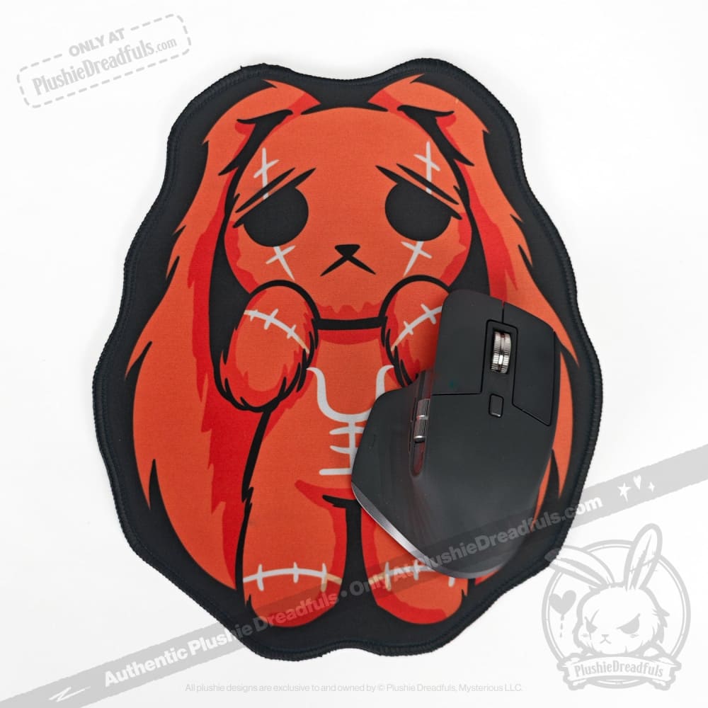 Plushie Dreadfuls Anxiety Rabbit Mouse Pad - Soft Gaming & Office Desk Mat for Stress Relief & Comfort