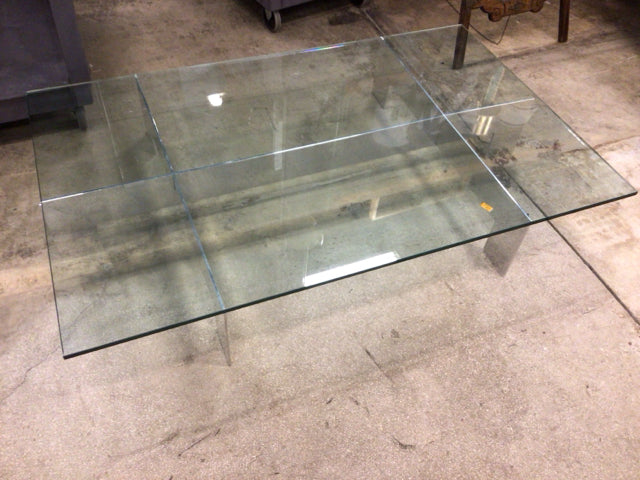 Modern Chrome Three-Piece Glass Top Coffee Table Set - Stylish Living Room Furniture for Home & Office Decor | Perfect for Lounging, Entertaining & Small Spaces