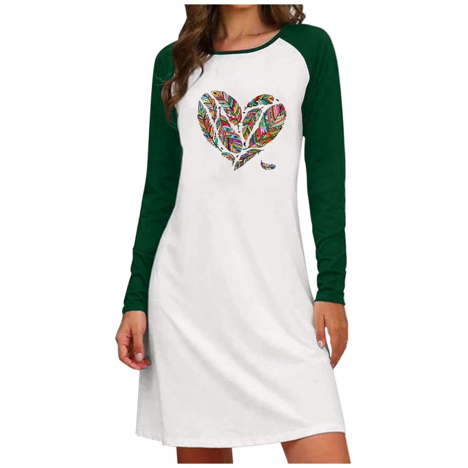 Women's Long Sleeve Casual Loose Dress with Wild Print - Perfect for Beach Vacations, Summer Parties & Boho Fashion