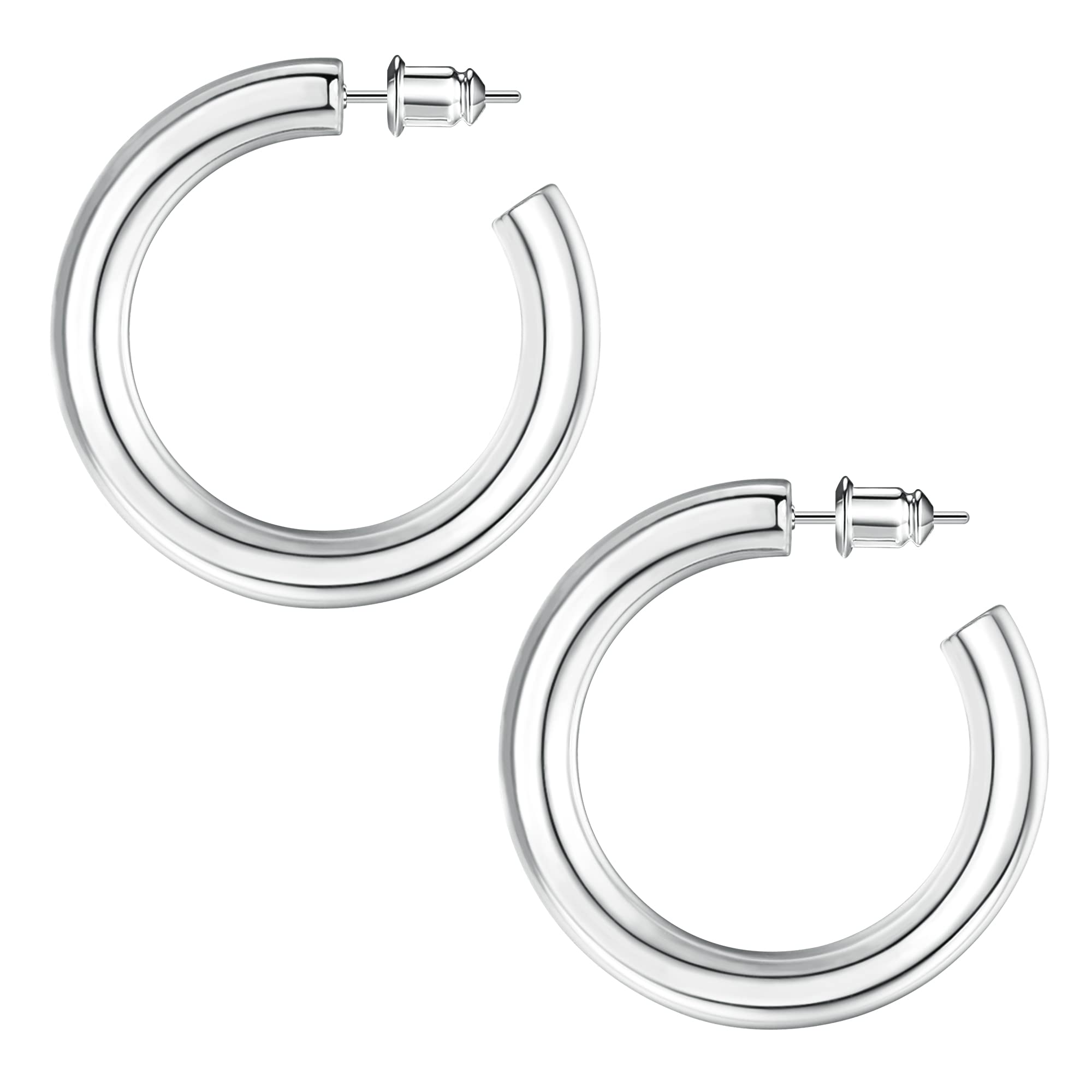 14K Gold Plated Chunky Open Hoop Earrings for Women - Lightweight Thick Gold Hoops, Trendy Gift for Girls & Teens | Perfect for Parties, Date Nights & Everyday Wear