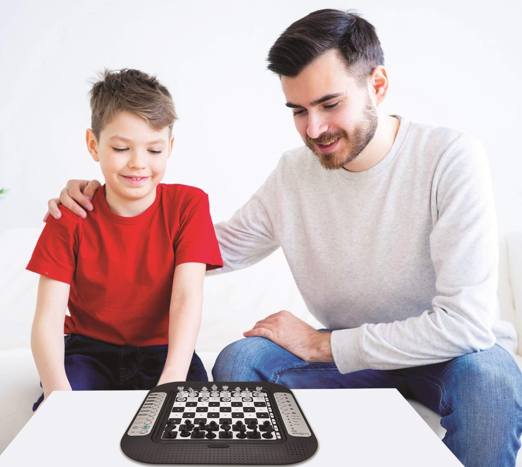Lexibook Chessman® FX Electronic Chess Game - Tactile Keyboard, Light & Sound Effects, 32 Pieces, 64 Difficulty Levels - Perfect for Family Game Nights & Strategy Training (Black/Grey, Model CG1335)