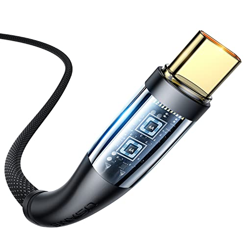 2 Pack 6A Fast Charging USB C Cable [4FT+4FT] - Durable Nylon Braided Type C Charger Cord for Samsung Galaxy S10/S9/S8/Note 10/9, LG Phones, PS5 Controller & Nintendo Switch - Perfect for Gaming, Travel & Home Charging