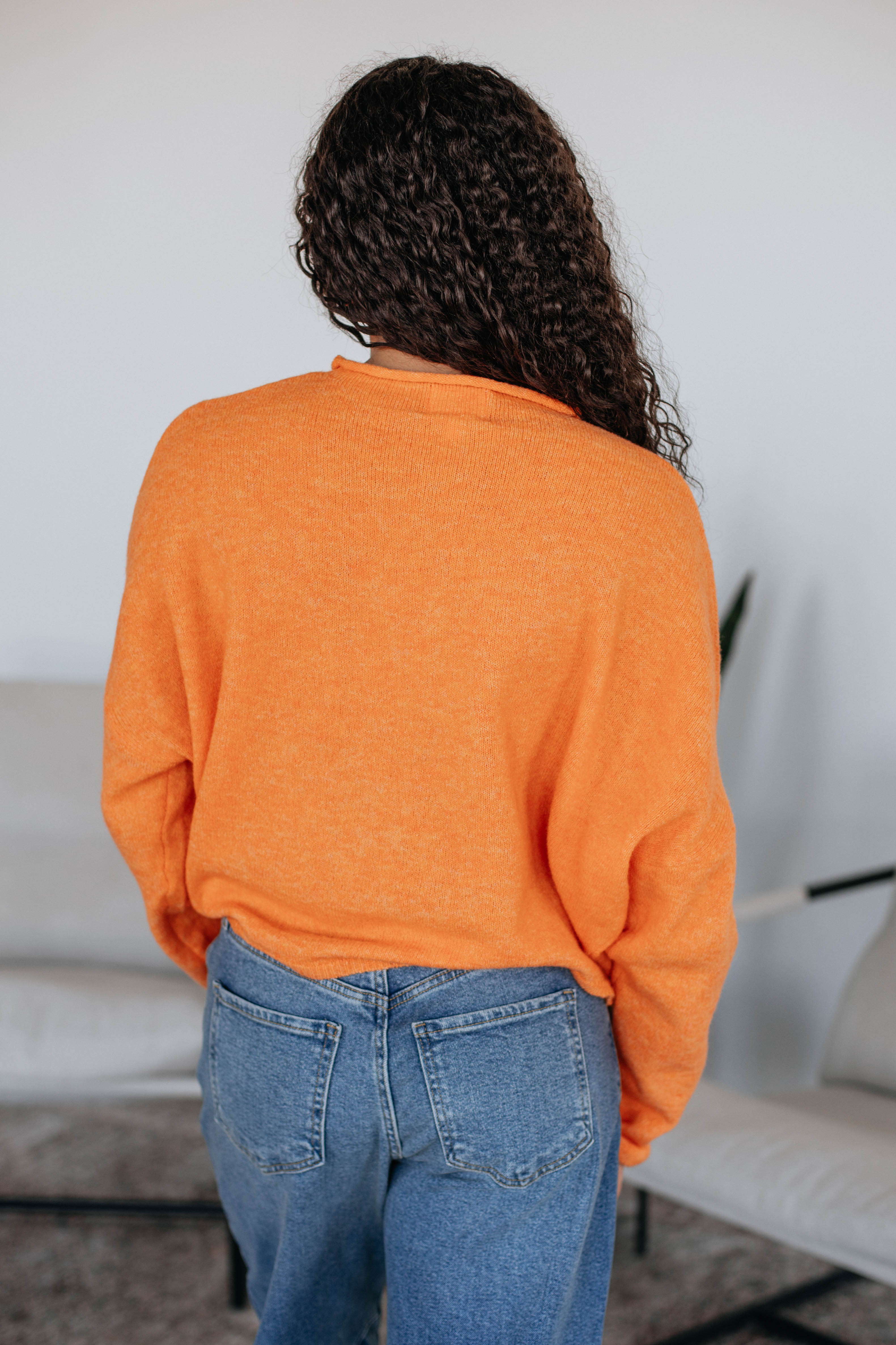 Brooke Cardigan Women's Knit Sweater - Soft Tangerine Orange Pullover for Fall & Winter | Cozy Casual Wear for Office, Travel & Lounge