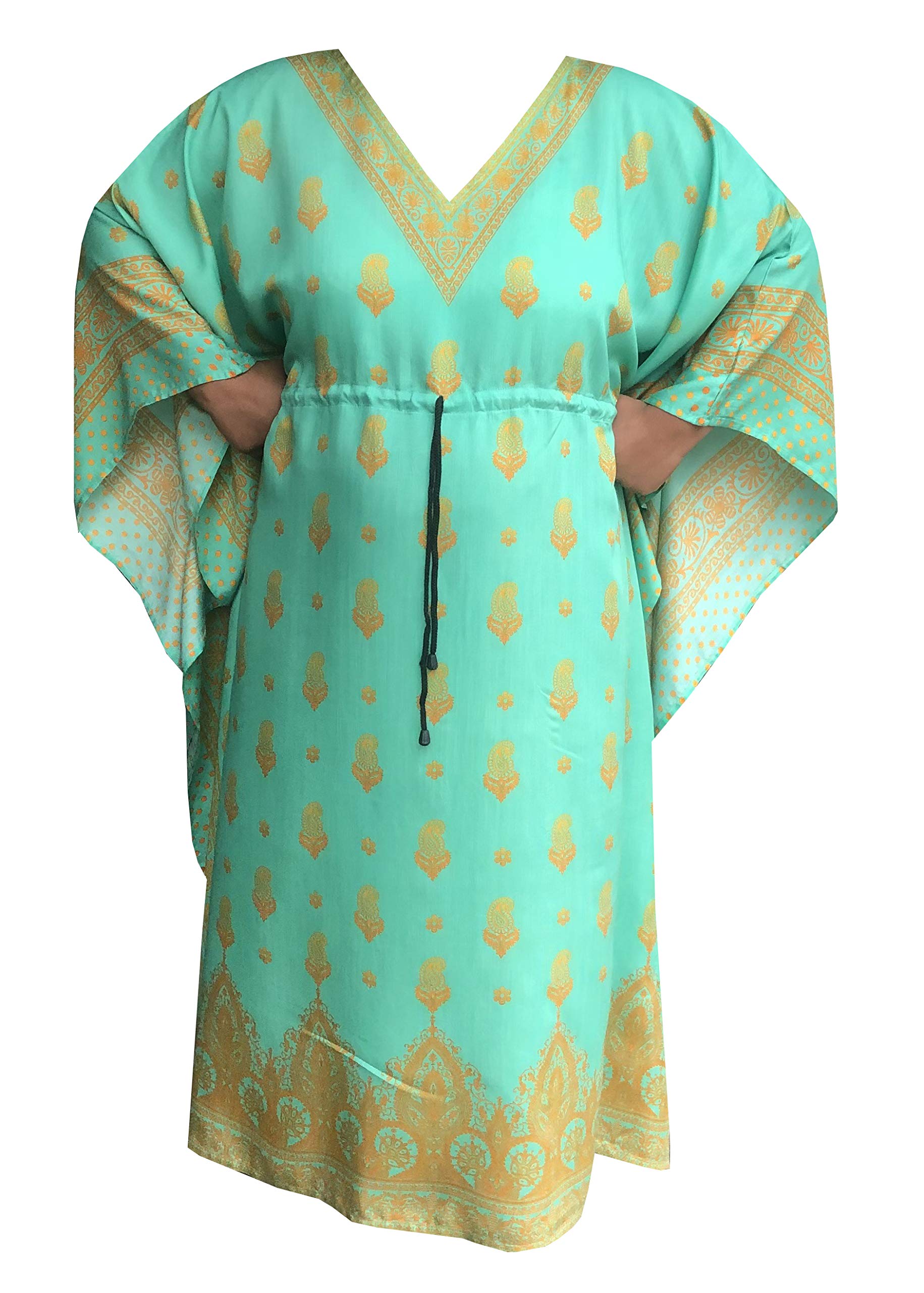 Decora Women's Kaftan Dresses - Long Beach Cover Ups & Loungewear for Summer Vacation, Poolside, Resort Wear and Casual Outings