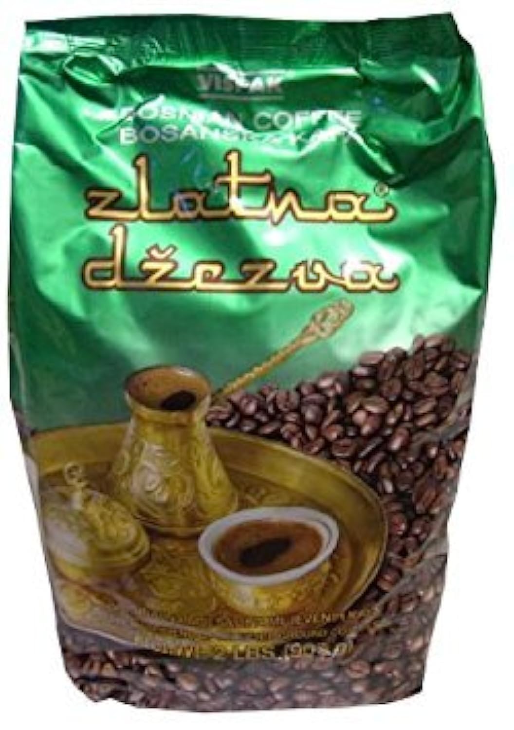 Vispak Golden Dzezva Ground Coffee - Premium Regular Coffee, 907g (32 oz) for Rich Flavor - Perfect for Morning Brew, Office Use & Gifting