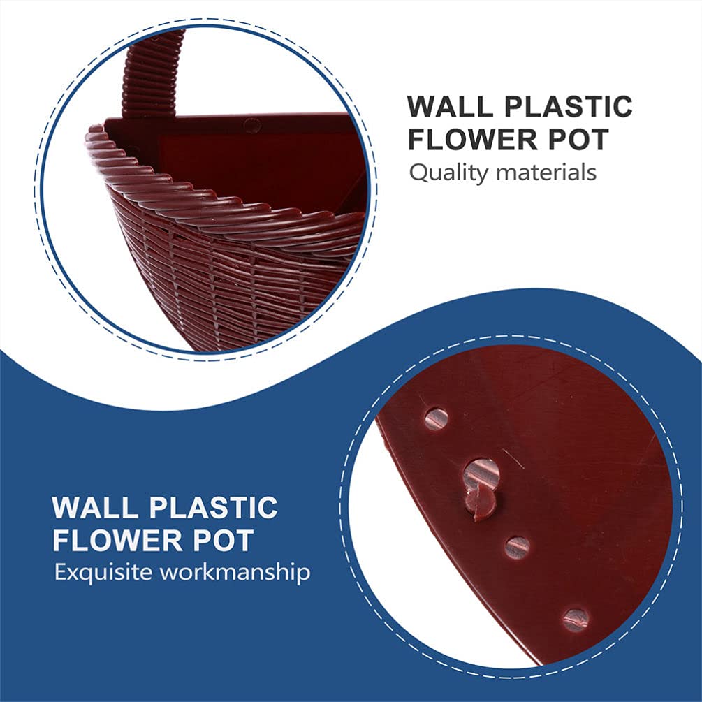 3-Piece Woven Wall Hanging Flower Basket Planter - Indoor/Outdoor Rattan Plant Pots for Railings, Home Wall Decor - Perfect for Herbs, Succulents & Small Plants in Living Room, Balcony or Garden