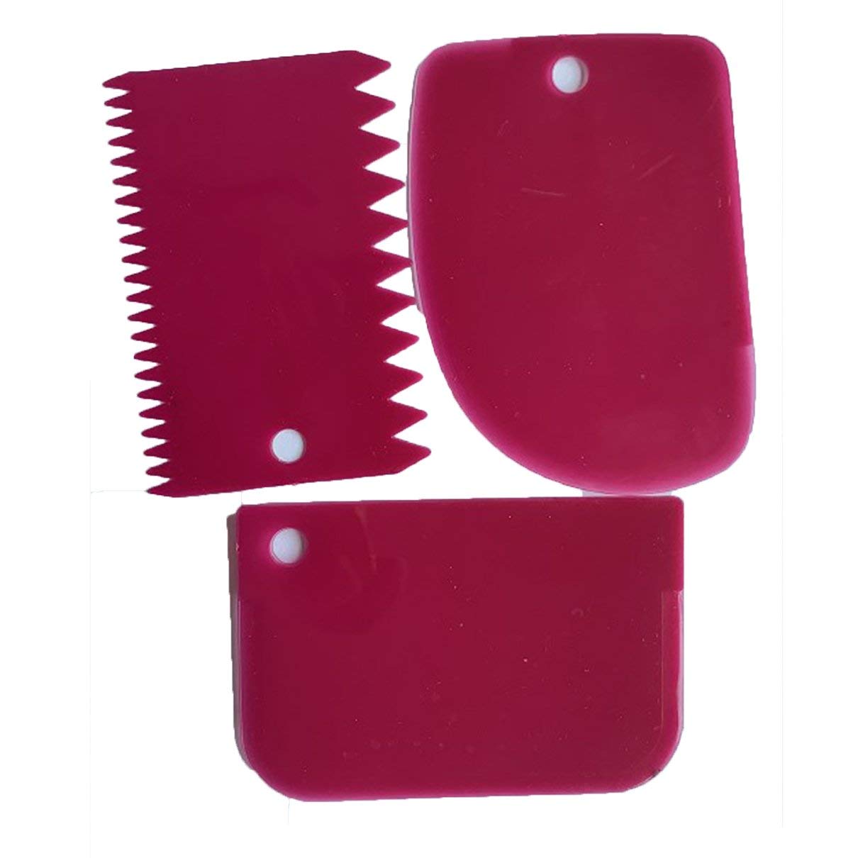 Isabelvictoria Durable Plastic Baking Spatula - Irregular Teeth Edge Cream Scraper & Cake Smoother - Reusable Cake Decorating Tools for Professional Bakers & Home Baking Enthusiasts - Perfect for Frosting, Icing, and Cake Design