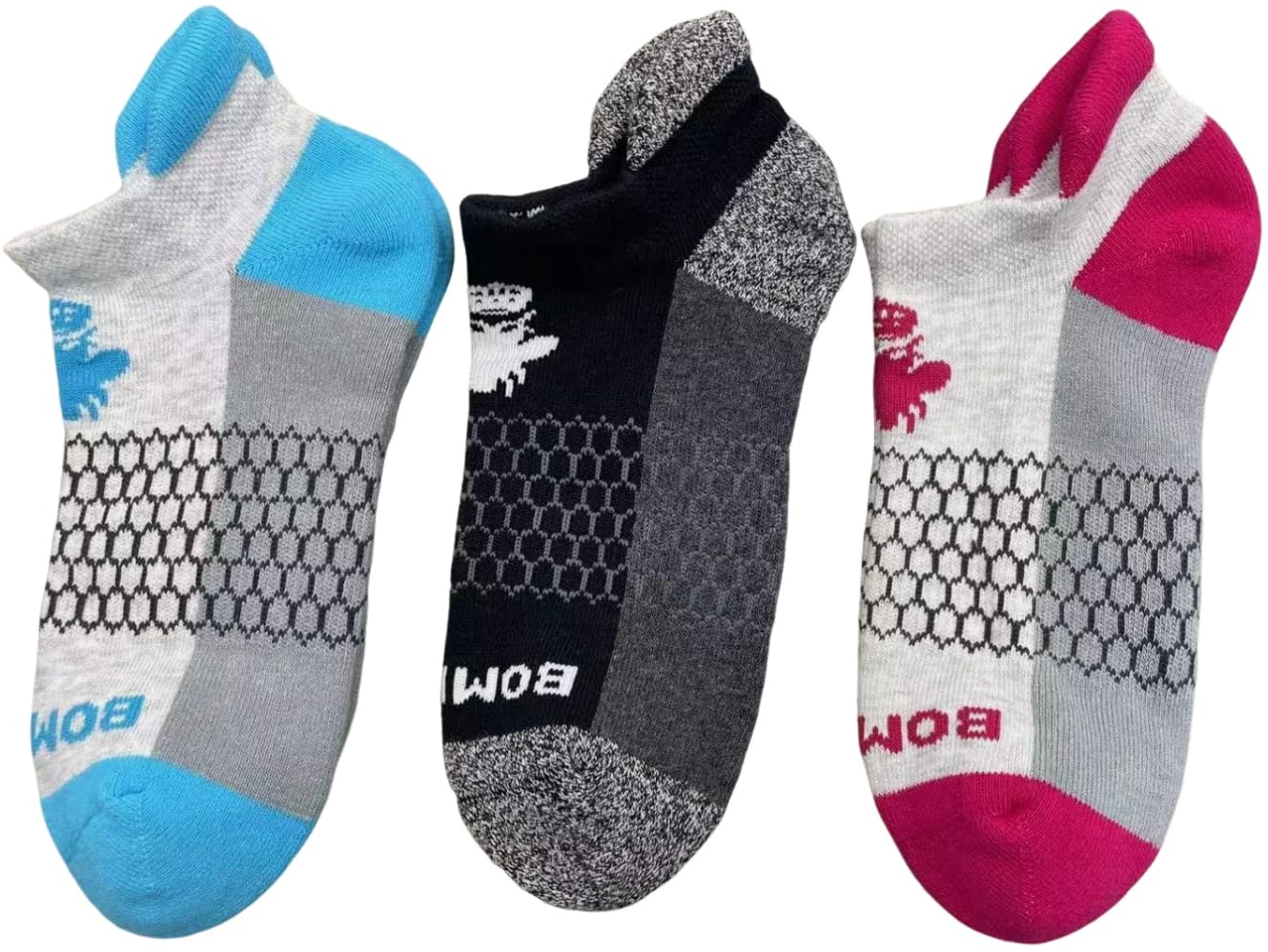 3 Pairs Women's Tri-Block Marl Ankle Socks - Medium Size, 3 Color Options for Casual Wear, Sports & Everyday Comfort