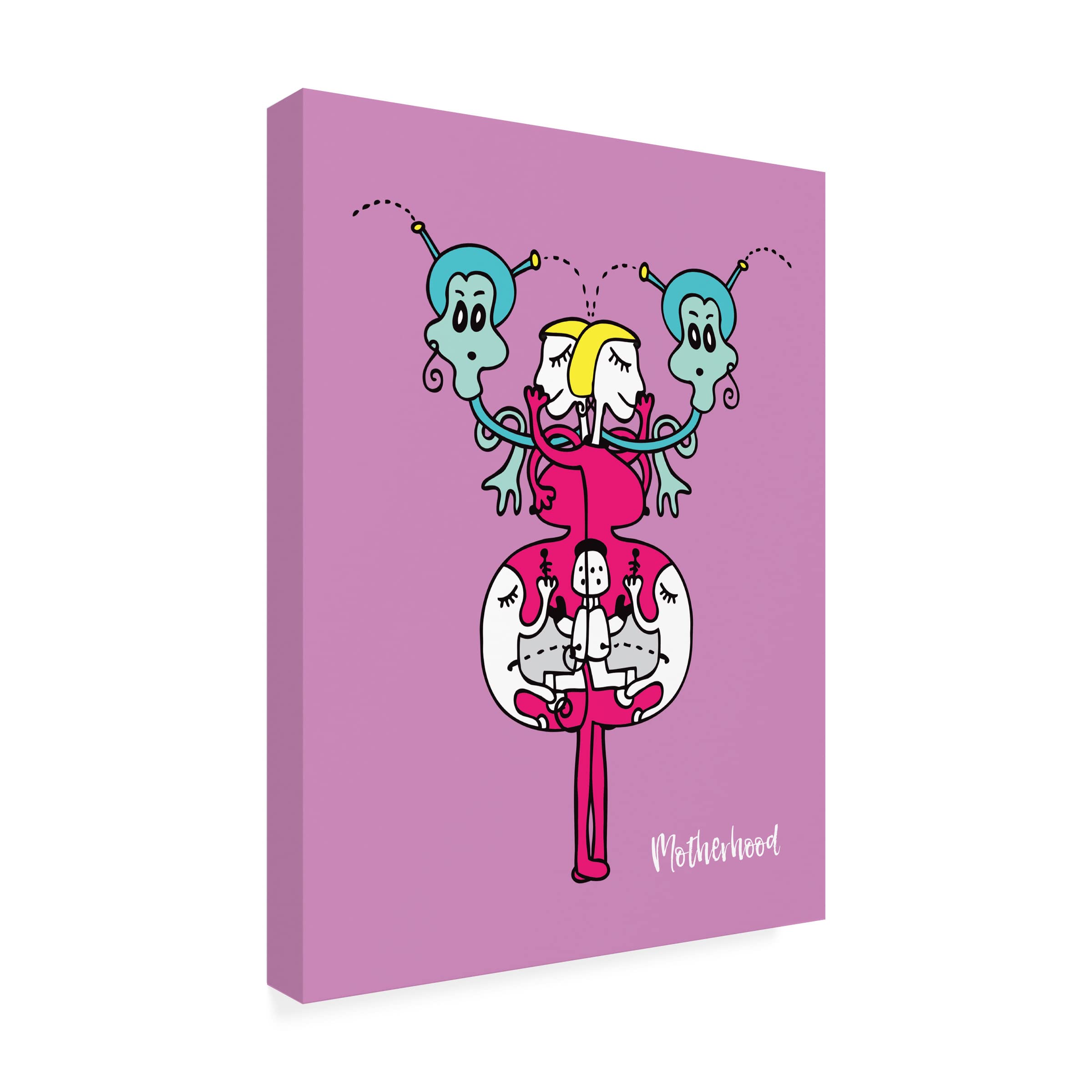 Trademark Fine Art 'Motherhood' Canvas Wall Art by Oodlies - Perfect for Nursery, Living Room & Home Decor