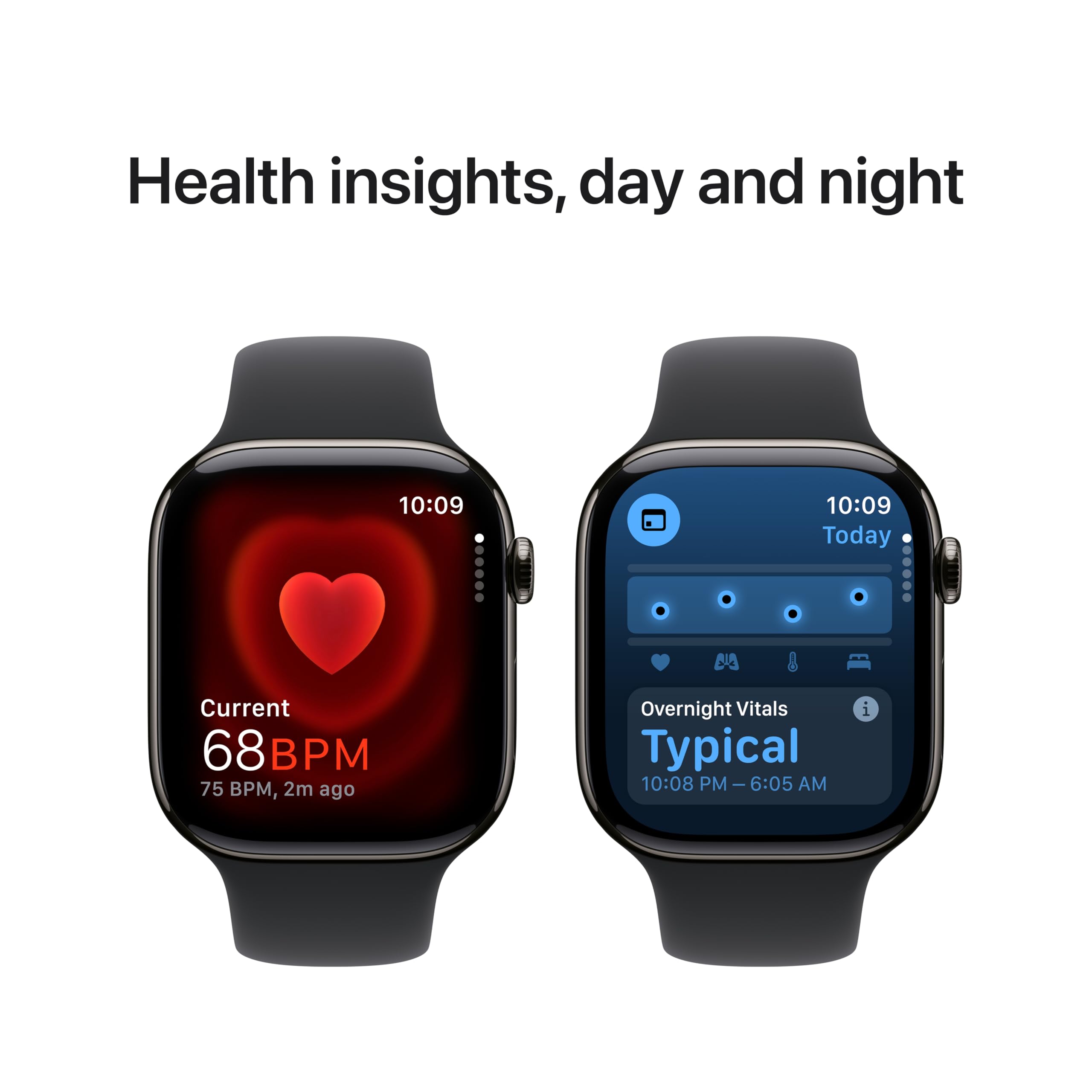 Apple Watch Series 10 [GPS + Cellular 46mm] Titanium Smartwatch with Black Sport Band - Fitness Tracker, ECG Monitor, Always-On Retina Display, Water Resistant for Running, Swimming & Daily Wear