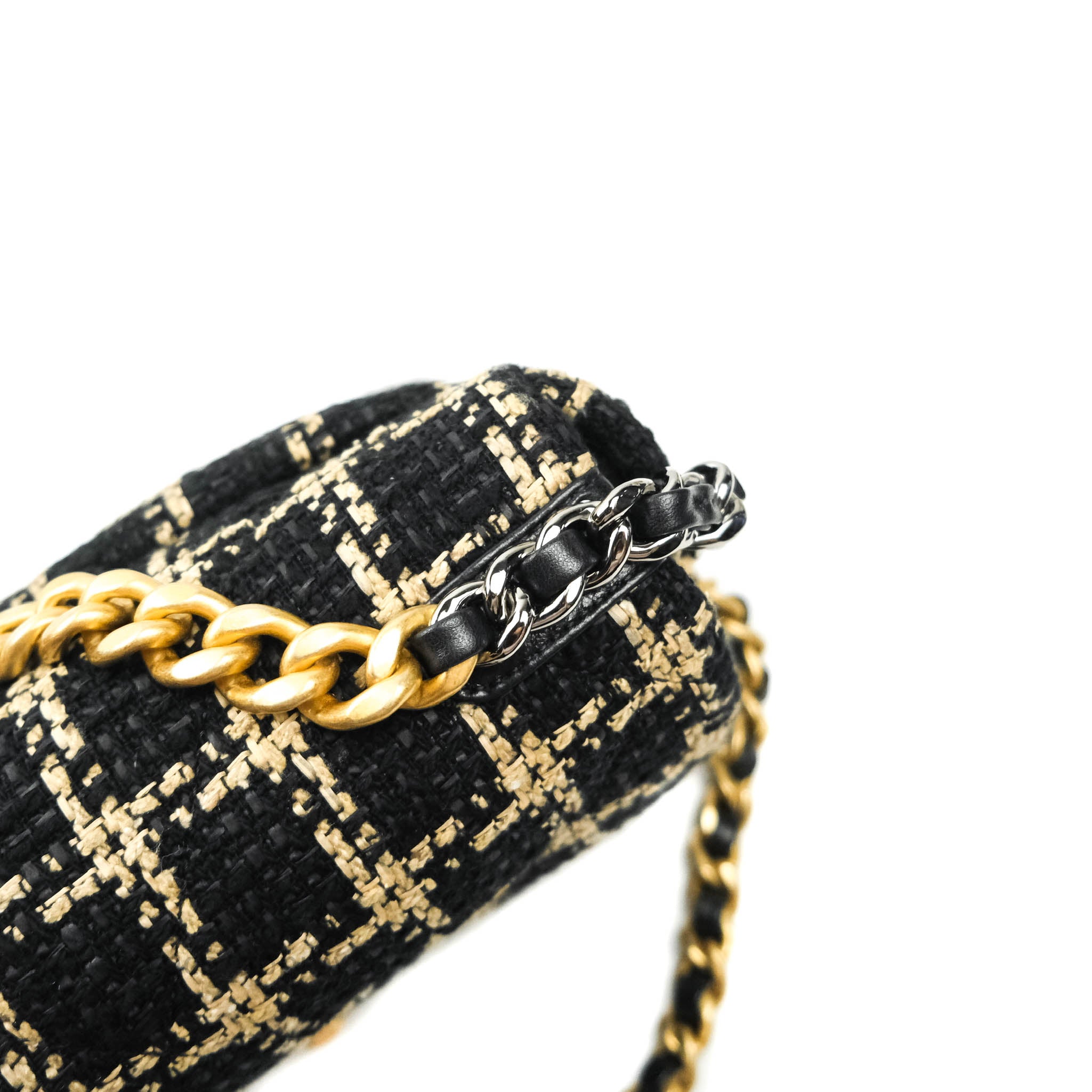 Chanel 19 Small Tweed Handbag in Black & Gold with Mixed Hardware - Luxury Crossbody Bag for Women, Perfect for Evening Events & Date Nights