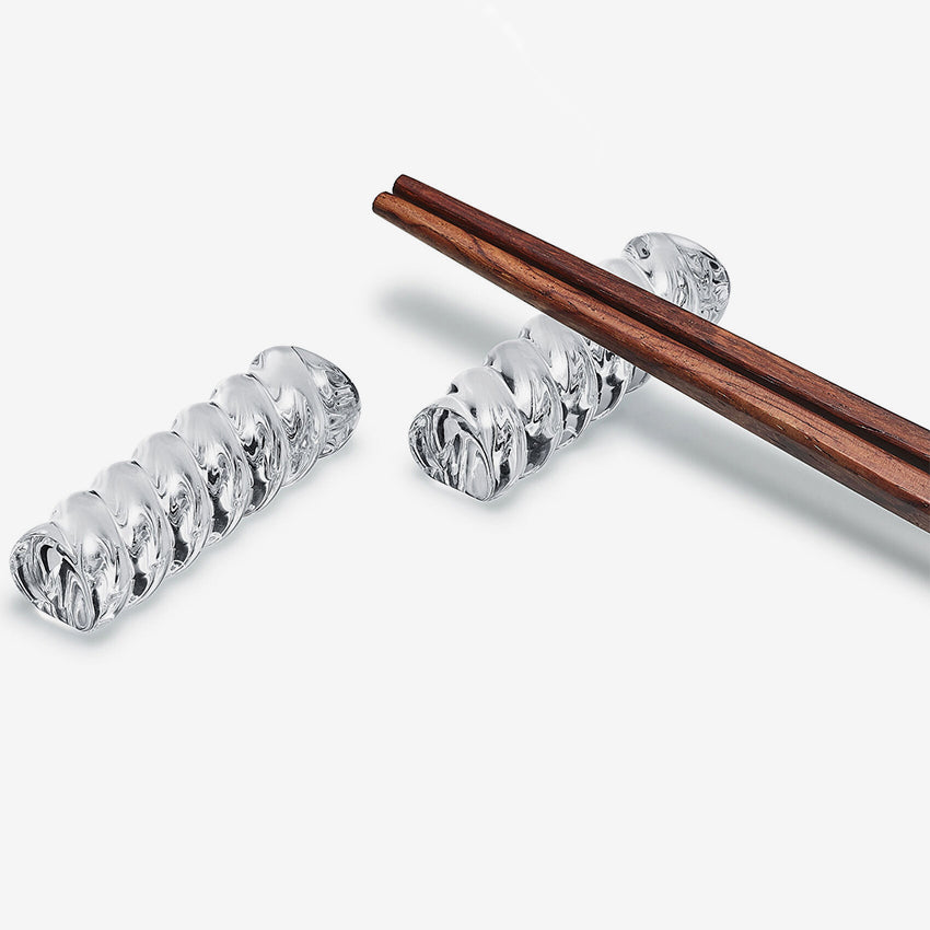 Baccarat Crystal Bamboo Chopstick Holder Set of 2 - Elegant Tableware for Asian Dining & Home Decor