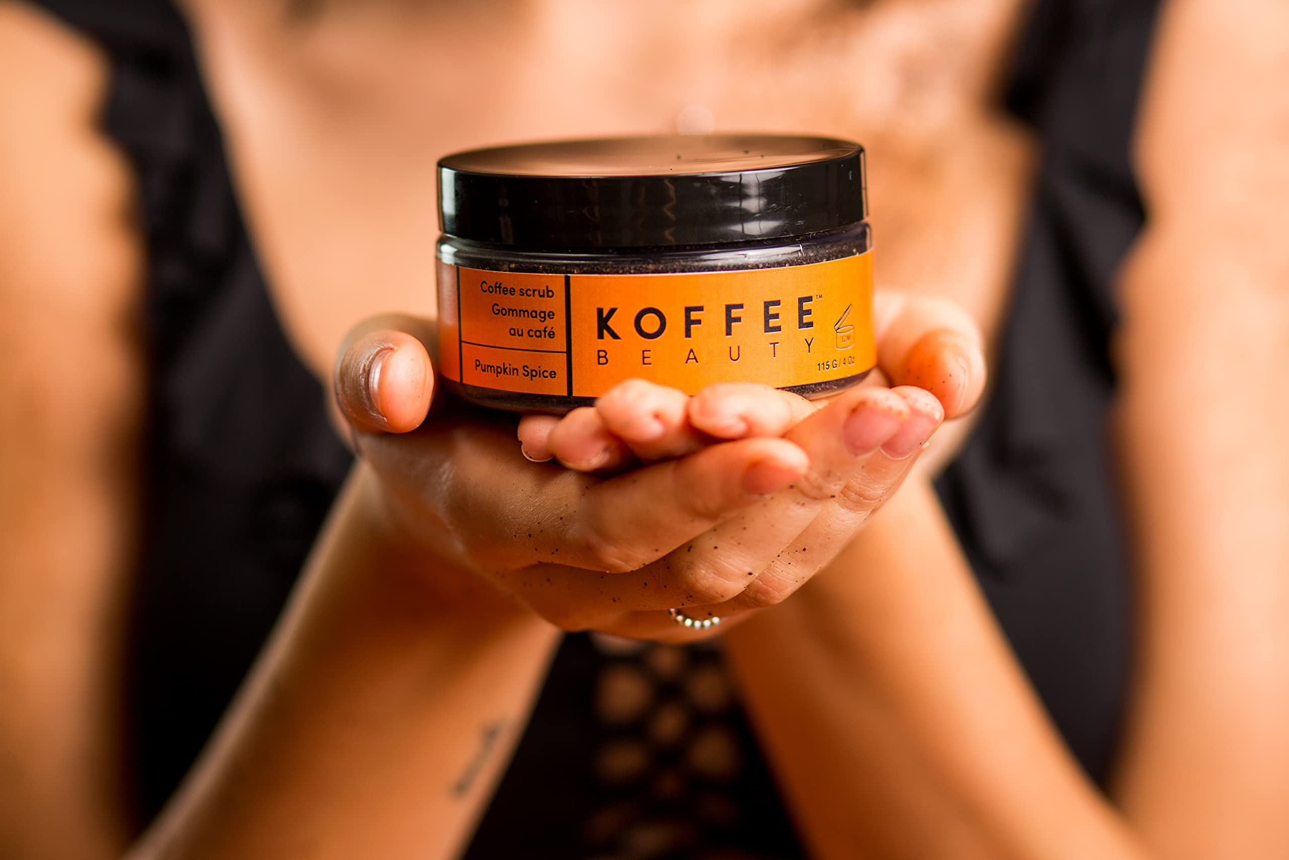 Koffee Beauty Pumpkin Spice Coffee Scrub - Exfoliating Body Scrub for Smooth Skin, 4 oz - Perfect for Spa Day & Self Care Routine