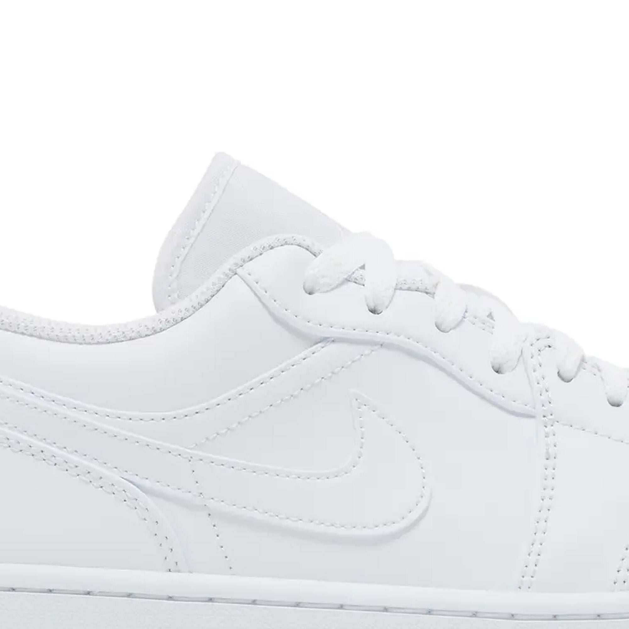 Air Jordan 1 Low 'Triple White' Women's Sneakers (2021) - White Leather Casual Shoes for Women - Perfect for Streetwear, Gym & Everyday Fashion