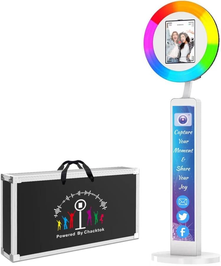 YCKJNB Portable iPad Photobooth with Ring Light & Remote Control - Professional Photo Booth Machine with Flight Case for TikTok, YouTube Live, Events & Parties - Perfect for Social Media Content Creation, Live Streaming & Professional Photography