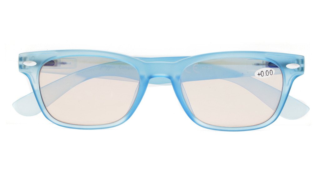 Eyekepper Computer Glasses with Blue Light Blocking - Matte Blue Frame +3.00 Tinted Lens for Digital Eye Strain Relief | Perfect for Office Work, Gaming & Screen Time