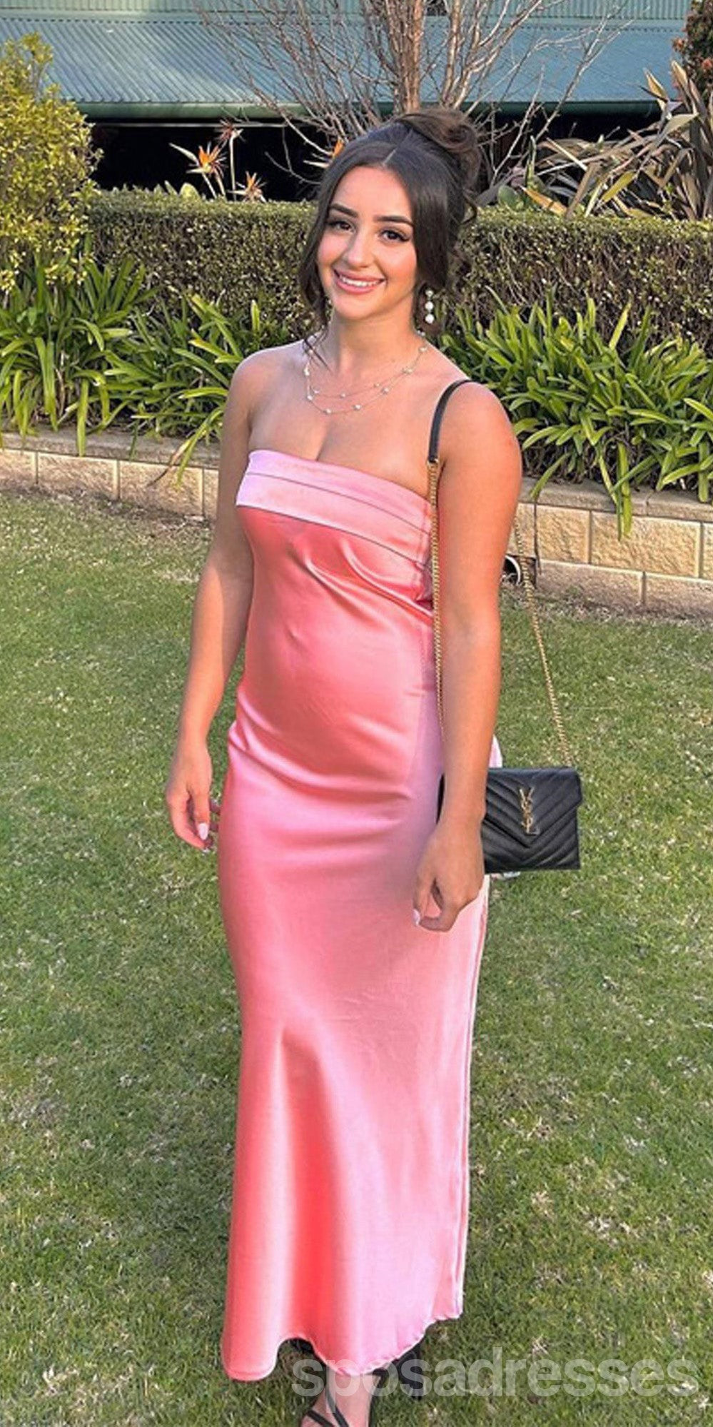 Elegant Pink Strapless Long Prom Dress for Women - Formal Evening Gown for Party, Homecoming, Wedding & Special Occasions | Style 13390