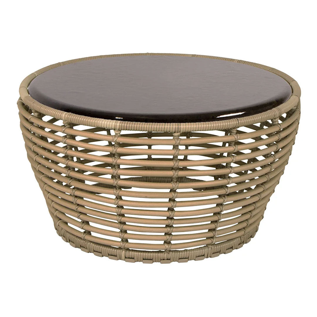 Outdoor Wicker Coffee Table - Medium Size Rattan Patio Furniture for Garden, Porch, or Poolside Relaxation