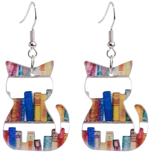 Cat Book Earrings
