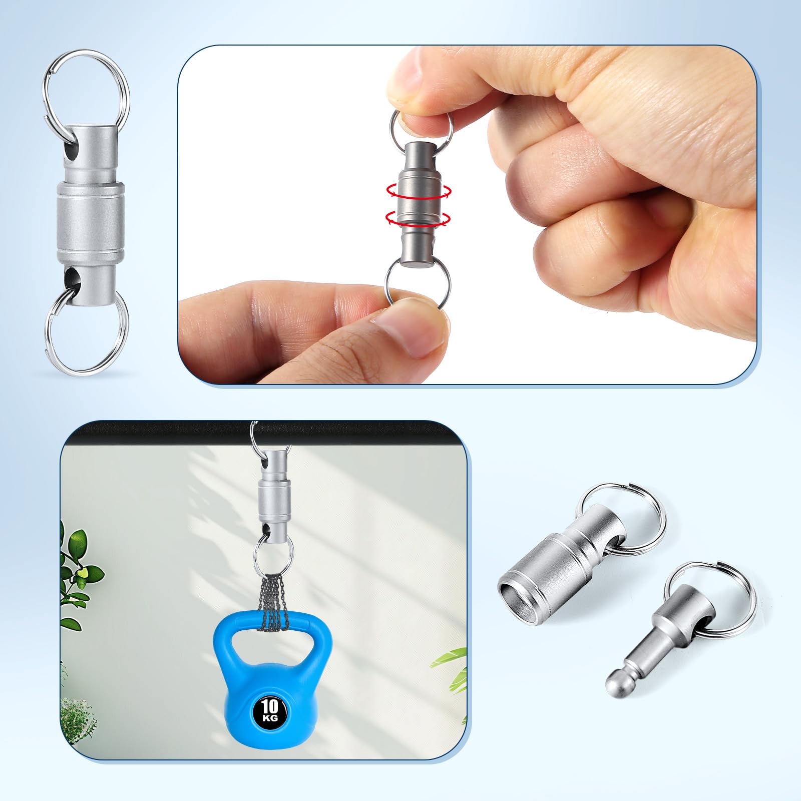Durable Titanium Quick Release Keychain - 360° Swivel Detachable Key Ring with Dual Pull Apart Design for Car Keys, House Keys & Everyday Use - Heavy Duty Keychain for Men & Women (Perfect for Gym, Travel & Work)