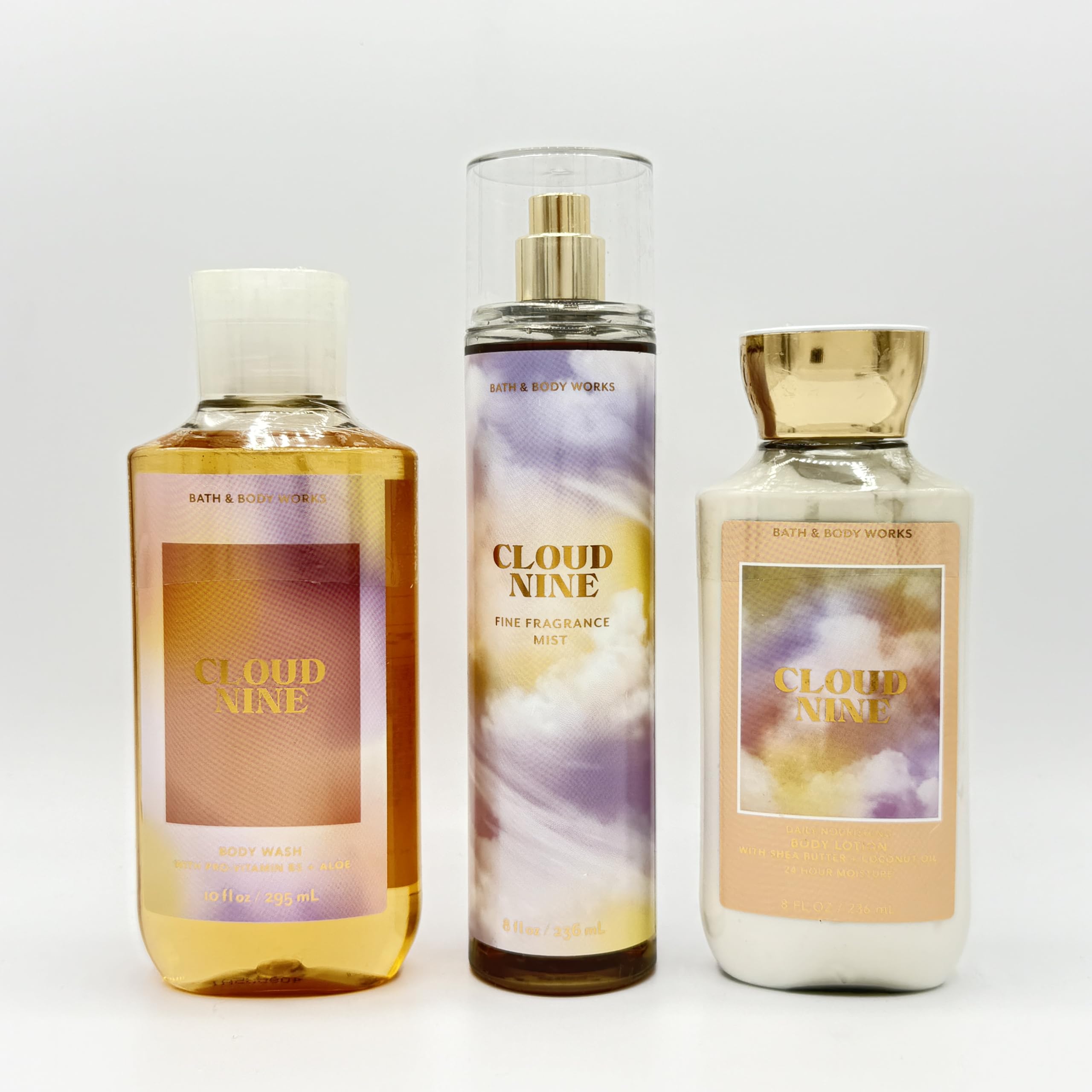 Cloud Nine Bath & Body 3-Piece Gift Set - Hydrating Body Wash, Refreshing Fragrance Mist & Nourishing Body Lotion for Soft Skin | Perfect for Self-Care, Spa Days & Gifts