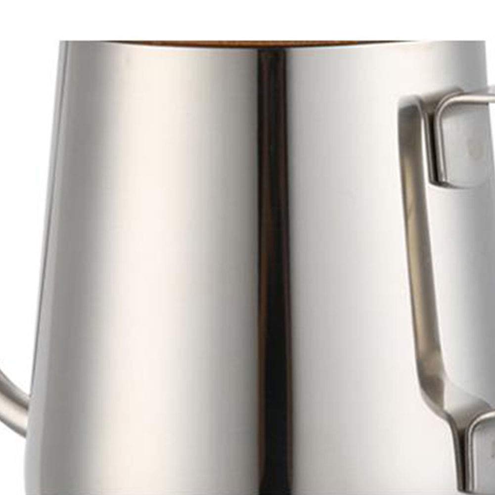 Premium 12oz/350ml Stainless Steel Gooseneck Pour Over Coffee Kettle - Long Narrow Spout for Precise Pouring - Wooden Lid - Perfect for Specialty Coffee Brewing & Tea Making at Home or Cafe