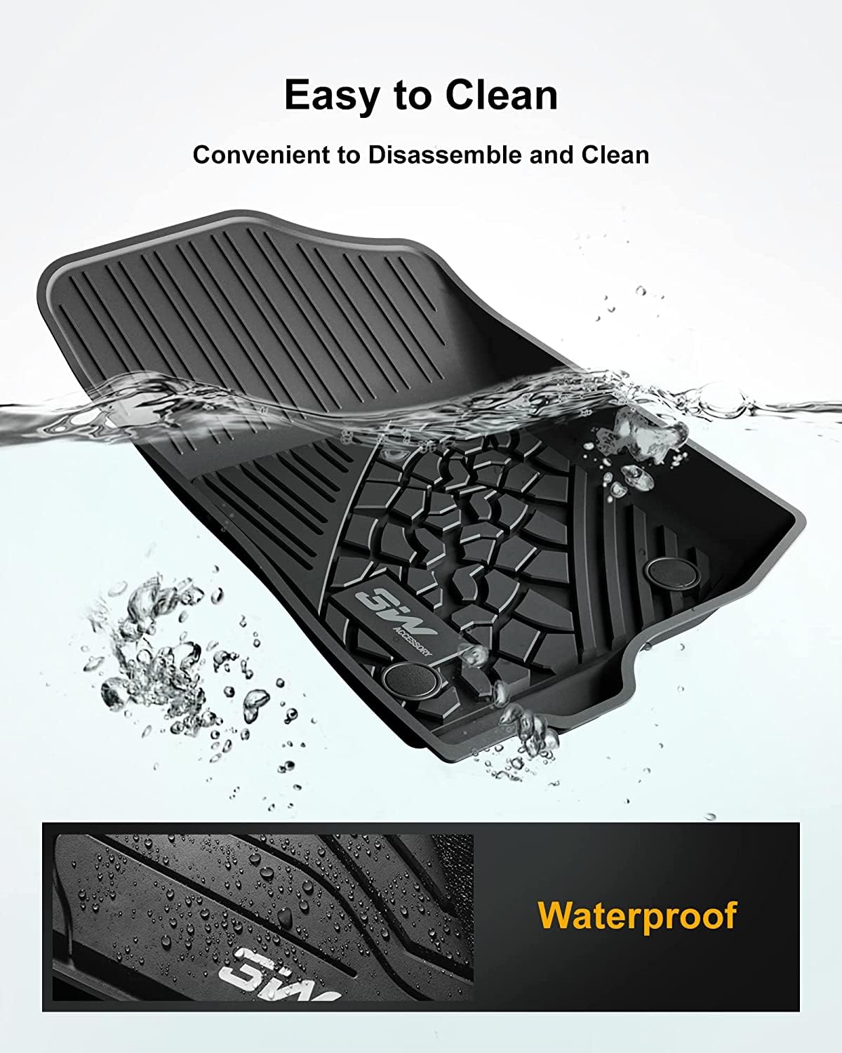 3W All-Weather TPE Floor Mats & Cargo Liner for Jeep Wrangler JL 2018-2025 (4-Door Sahara/Willys/Rubicon) - Non JK/4XE/Subwoofer Models - Durable Car Floor Liners & Trunk Mat Set for Off-Road, Camping & Daily Driving Protection