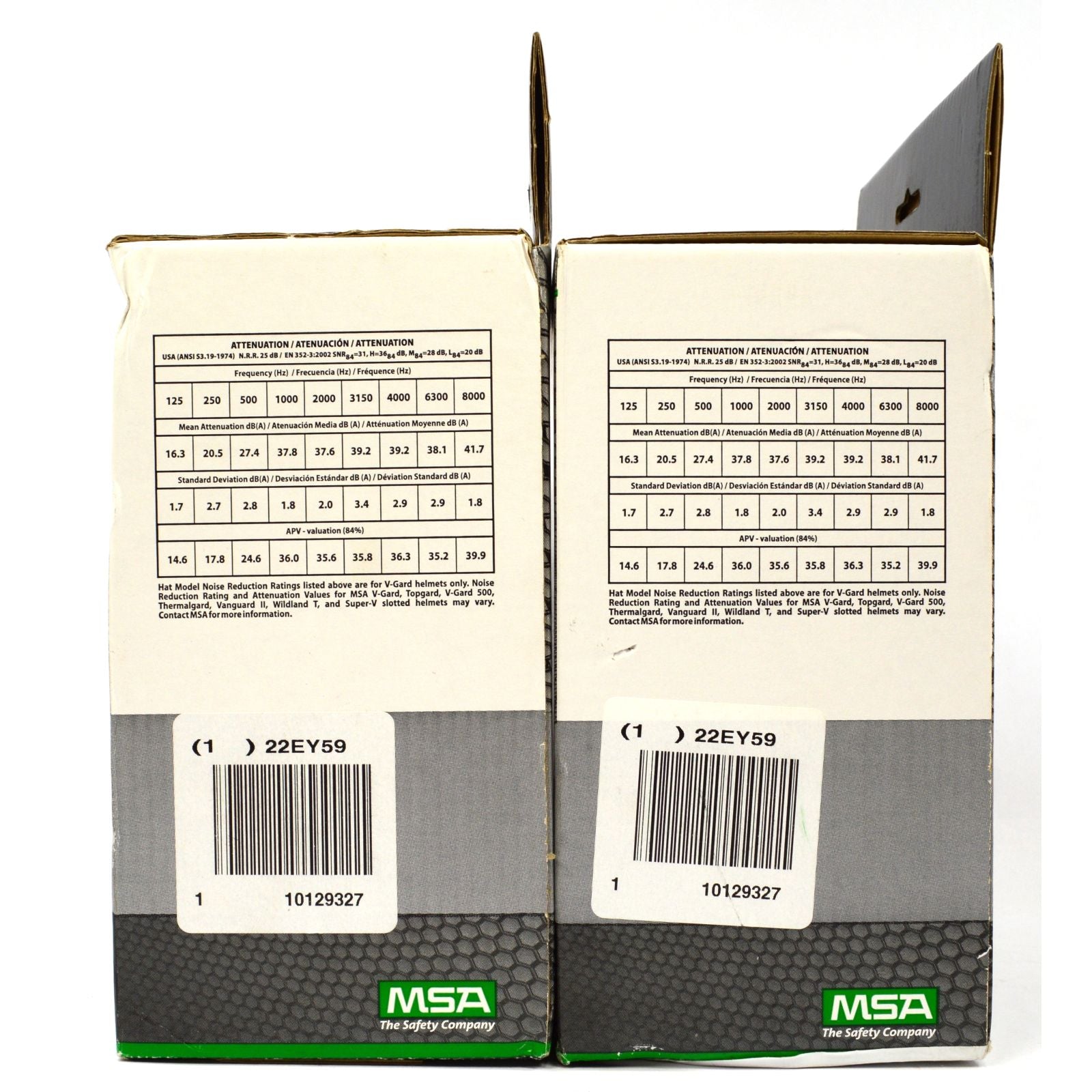 MSA Safety Sound Control Helmet Mounted Earmuffs (Lot of 2) - Model 10129327 - Noise Reduction Ear Protection for Construction, Shooting & Industrial Work