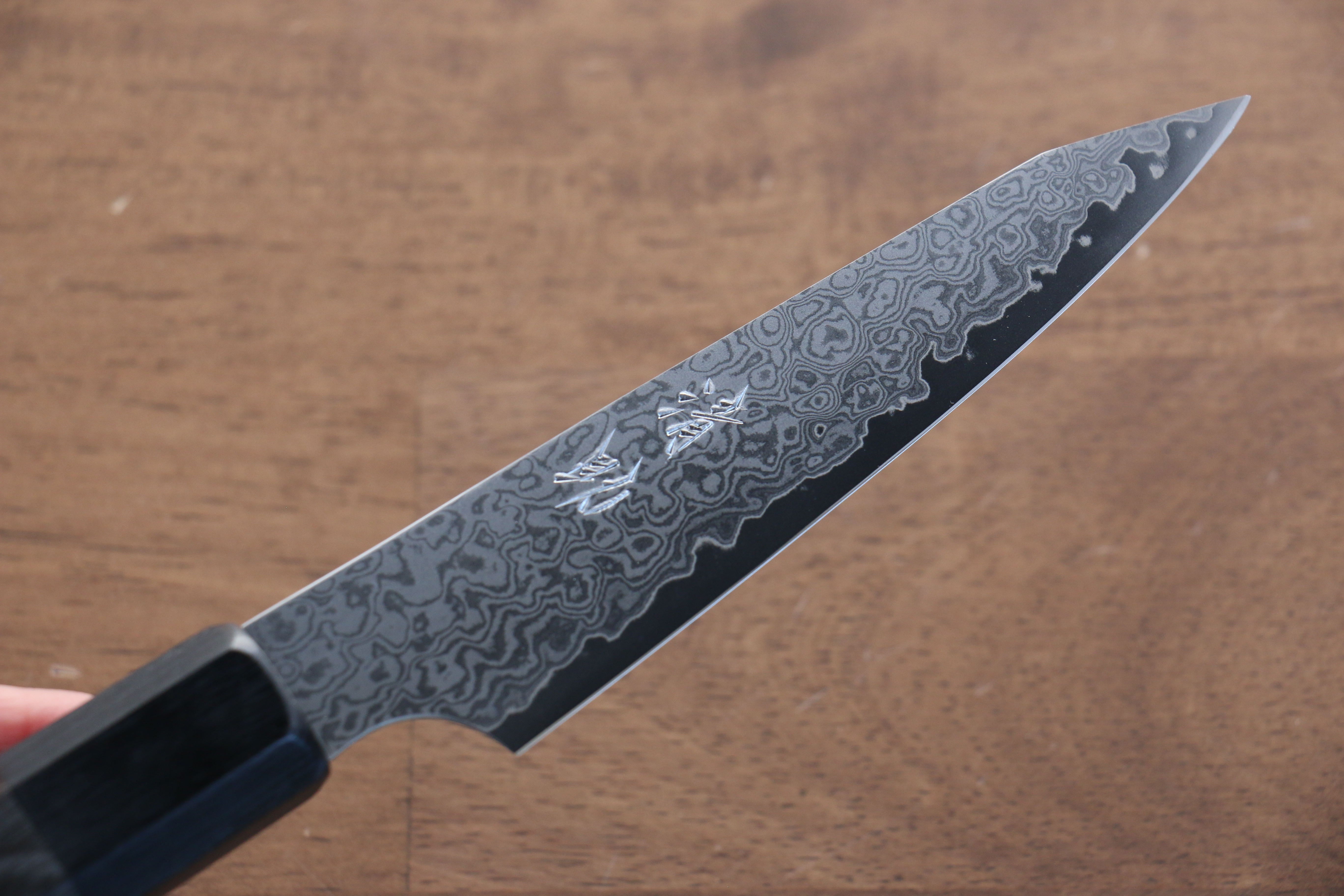 Seisuke VG10 33-Layer Damascus Kiritsuke Petty Utility Knife 120mm - Gray Pakkawood Handle - Perfect for Sushi, Vegetables & Precision Kitchen Tasks