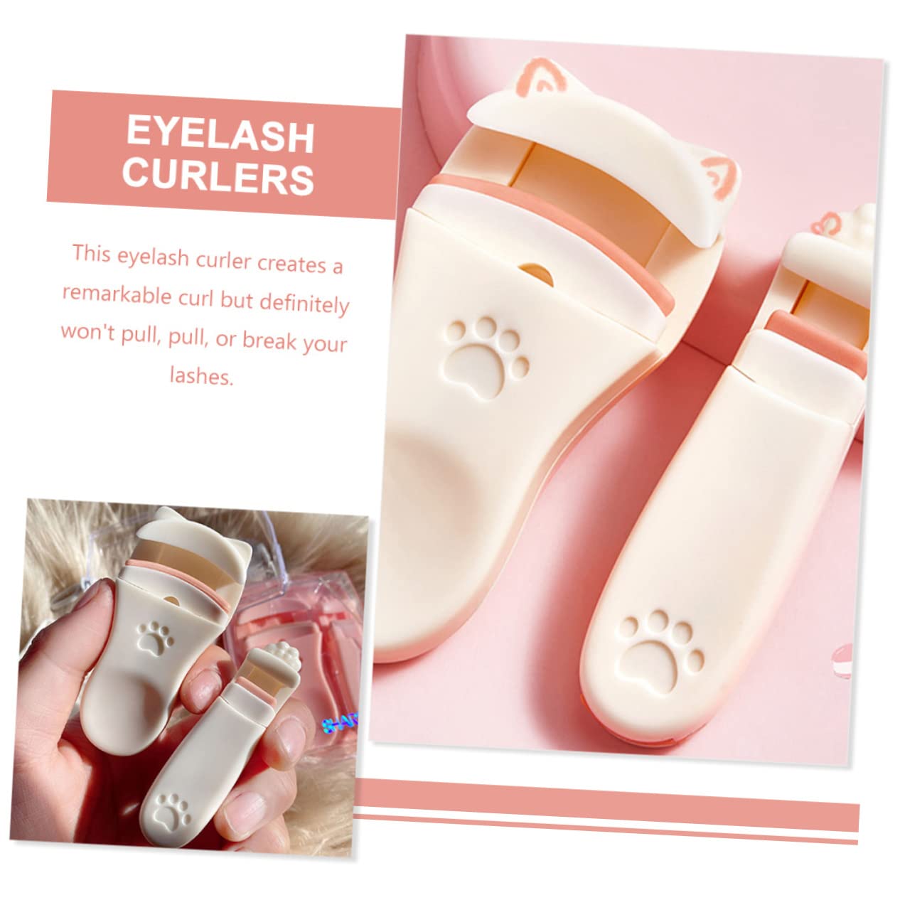 Professional Mikinona Eyelash Curler Set - 2 Travel Size Lash Curlers for Natural Curved Lashes | Perfect for Home Use, Travel & Makeup Kits