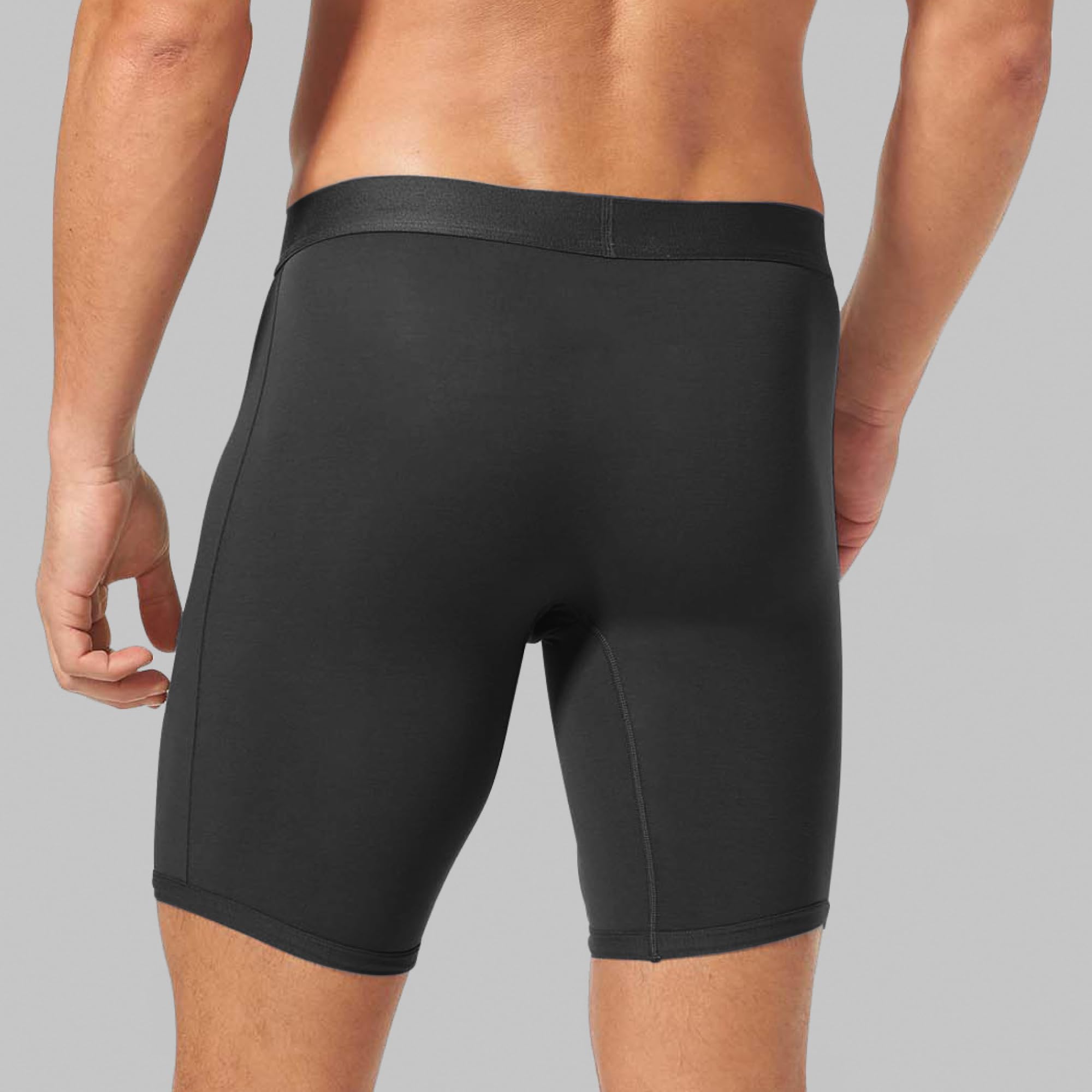 Tommy John Men's Cool Cotton Boxer Briefs with Hammock Pouch & 8-Inch Inseam - Breathable Comfort Underwear for Workout, Travel & Everyday Wear