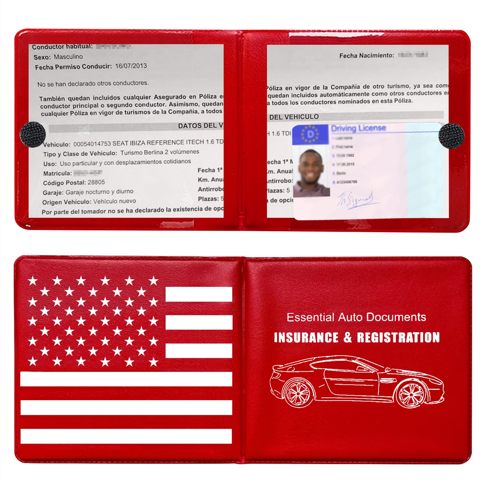 2-Pack Car Glove Box Organizer - Universal Vehicle Document Holder for Registration, Insurance & Cards - Essential Car Interior Accessories for Most Cars - Perfect for Road Trips & Daily Commute Storage