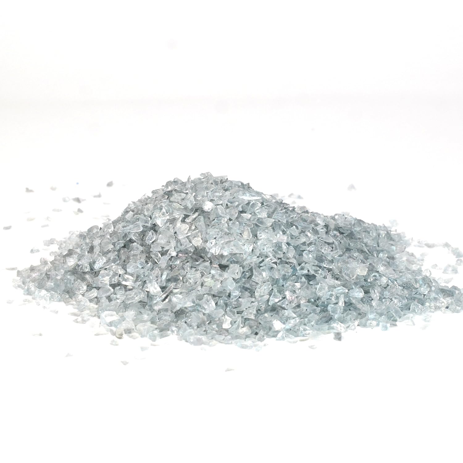 Crushed Fire Glass 3-6mm for Fire Pits & Resin Art - 1lb Grey