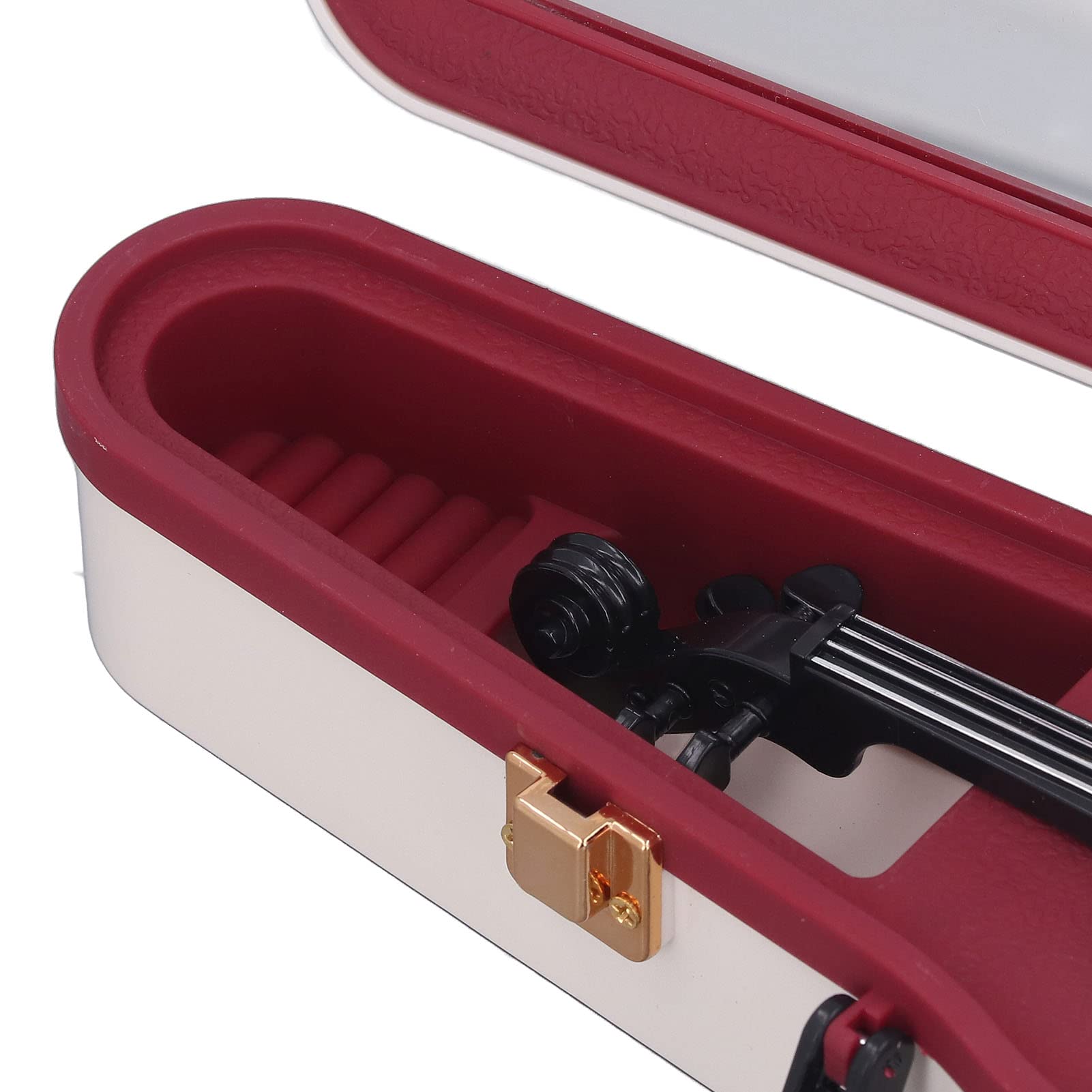 White Violin Music Box with Foot Pad - Elegant Home & Desktop Decoration Gift | Perfect for Bedroom, Office, Wedding & Anniversary Present