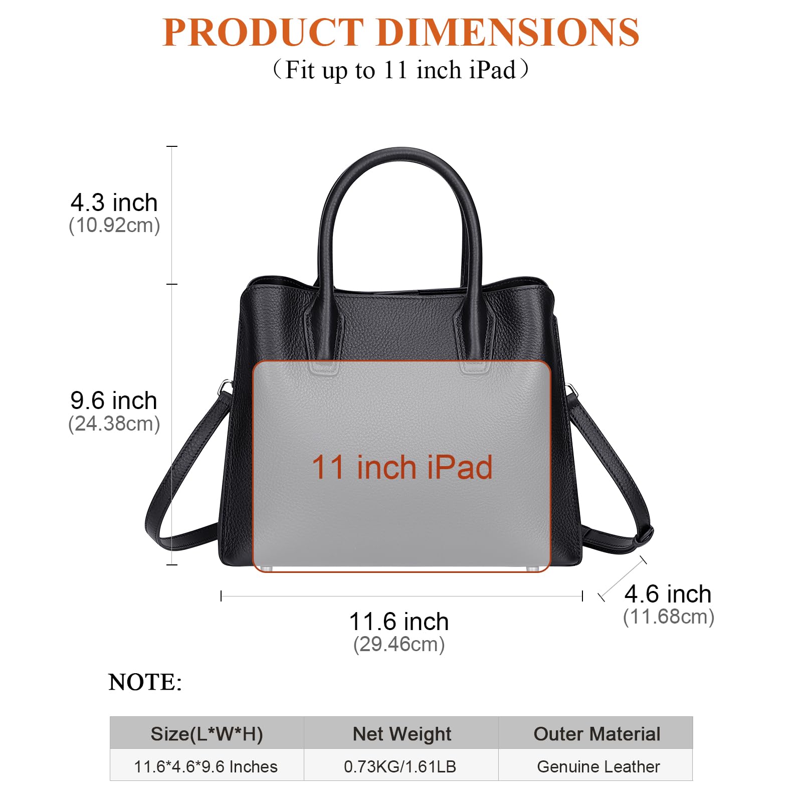 Genuine Leather Satchel Bags for Women - Medium Top Handle Handbag, Classic Crossbody Purse | Perfect for Work, Travel & Everyday Use