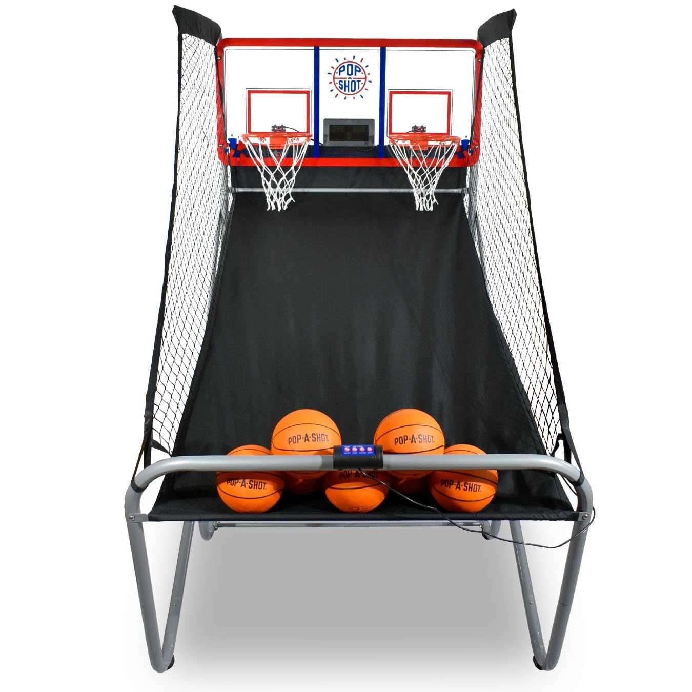 Pop-A-Shot Official Indoor/Outdoor Dual Shot Basketball Arcade Game - Weather Resistant with 16 Games & 6 Audio Modes - High Accuracy LED Scoreboard - Perfect for Family Fun, Parties & Backyard Entertainment