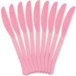 Heavy Duty Plastic Knives - 48 Count, Durable Pink Disposable Cutlery for Parties, Picnics & Catering Events