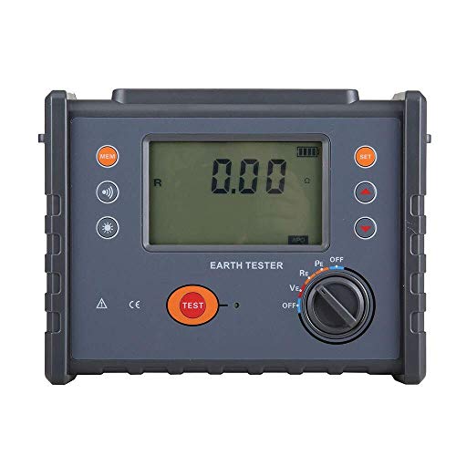 FR3010E Digital Ground Resistance Tester - 4-Wire Soil Resistivity Meter with Ohm Measurement for Electrical Safety Testing | Perfect for Industrial, Construction & Utility Grounding Systems