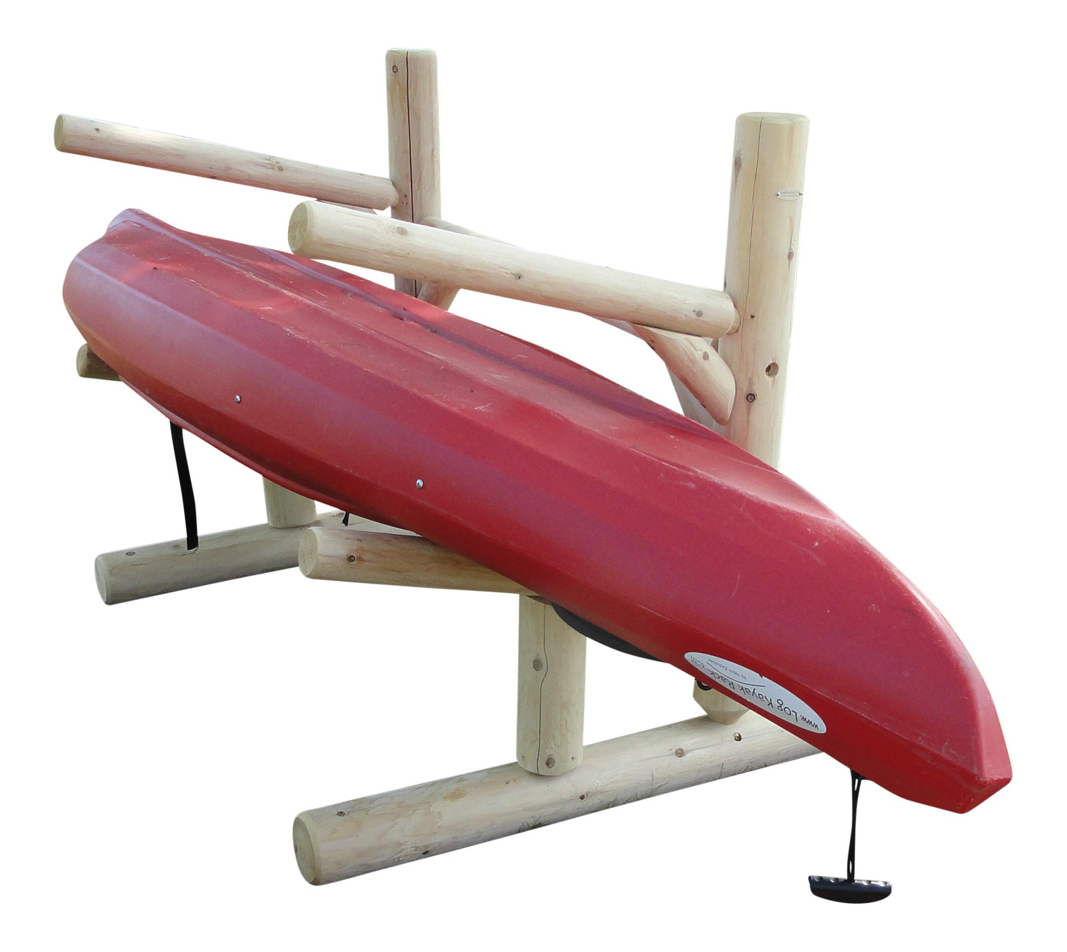 2-Place One-Sided Kayak & SUP Storage Rack - Free Standing Outdoor Kayak Holder, Paddle Board Stand for Garage, Backyard or Dock - Natural Wood Kayak Storage Solution for Easy Organization & Space Saving